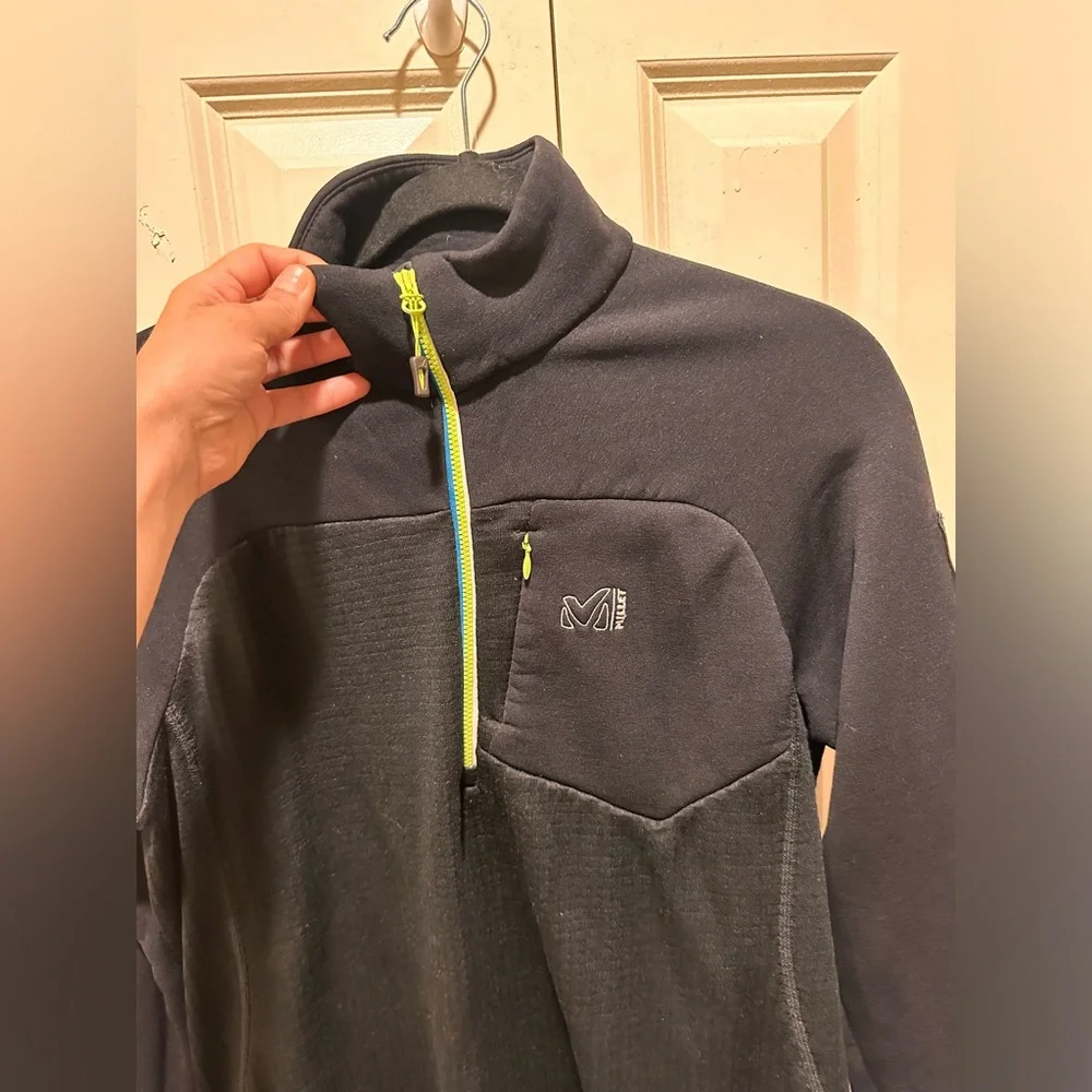 Millet Seneca Tecno Zip Fleece Jacket Men’s Black/Green combo , L/XL - Picture 4 of 9